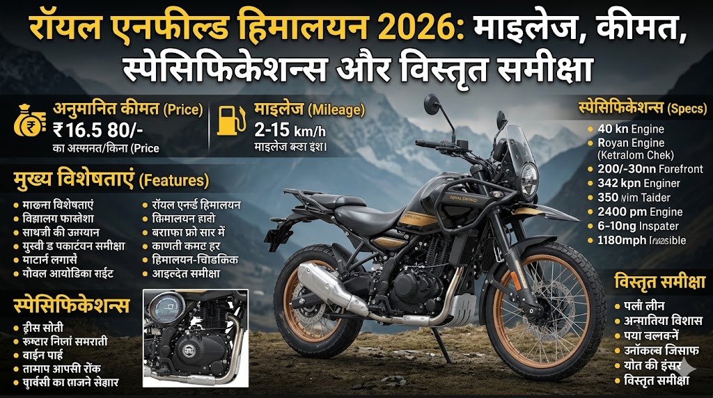 Royal Enfield Himalayan Mileage 2026 in Hindi, Specs, Features & Full Detailed Review
